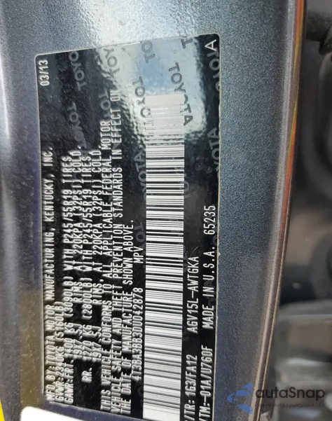 2013 Toyota Venza Le from USA, damaged, VIN 4T3BA3BB3DU042878